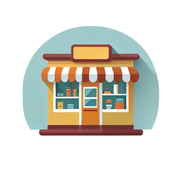 an illustration of a small store with aws