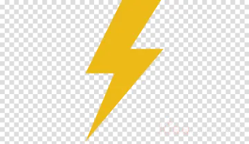 a yellow lightning bolt on a white background