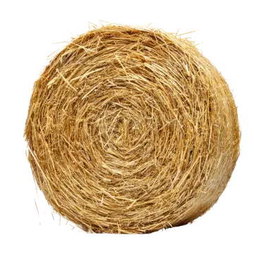 a hay ball on a white background