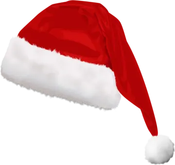 a red and white santa hat