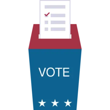 a voting box with the word vote written on it
