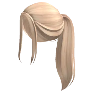 a woman's ponytail with long blonde hair
