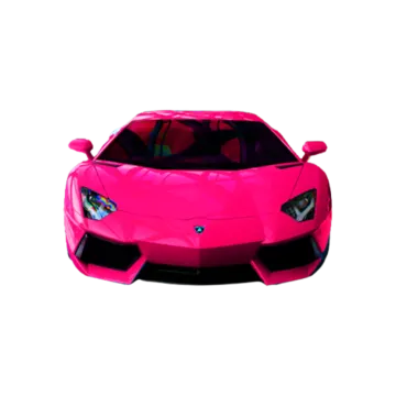 a pink lamb car on a white background