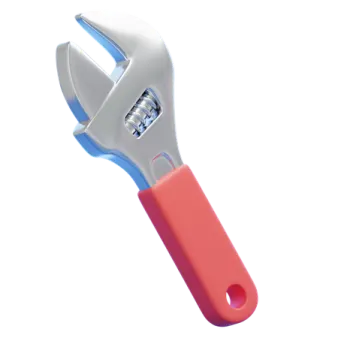a hammer with a red handle on it