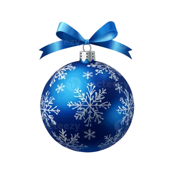 a blue christmas ball with snowflakes on it
