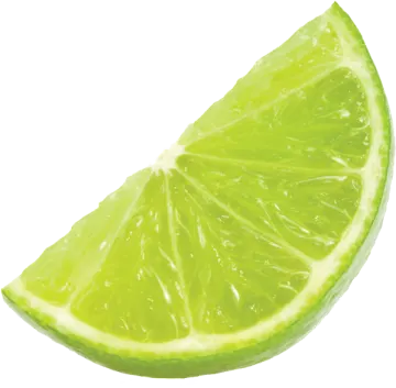 a slice of lime on a white background