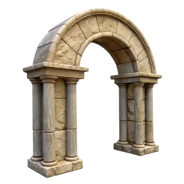 a stone arch on a white background