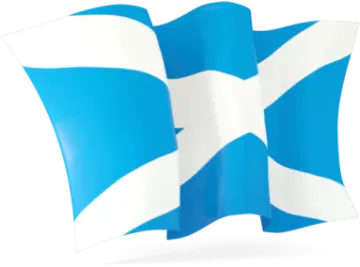 a blue and white flag on a white background