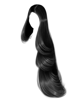 a black and white drawing of long hair
