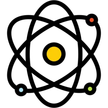 a black and white image of an atom