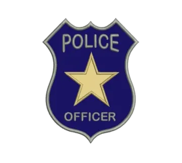 a police badge on a white background