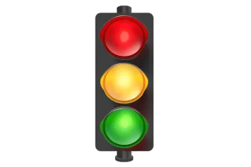 a traffic light on a white background