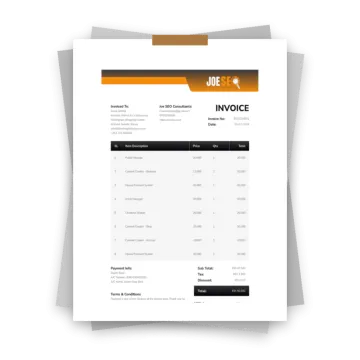 the invoice receipt is shown on a white background