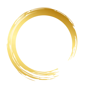 a gold circle on a white background