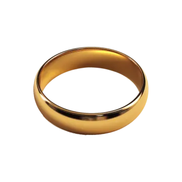 a gold ring on a white background