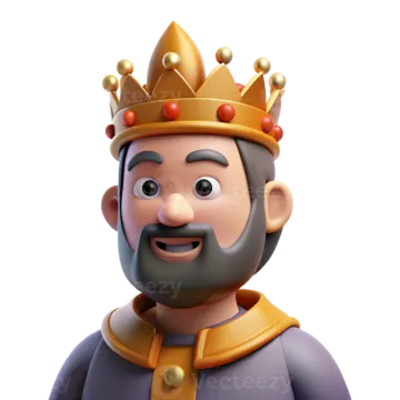 a cartoon character with a crown on his head