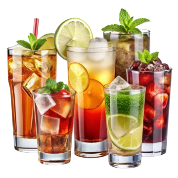 a variety of different types of drinks