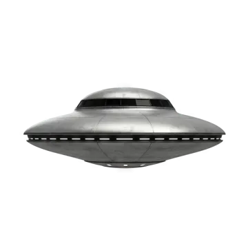 an alien flying saucer on a white background