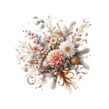 a bouquet of flowers on a white background