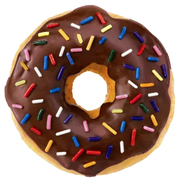 a chocolate covered donut