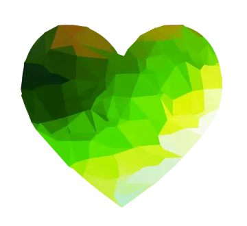 a green and yellow heart