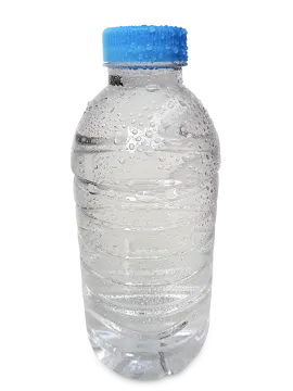 a bottle of water on a white background