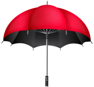a red and black umbrella
