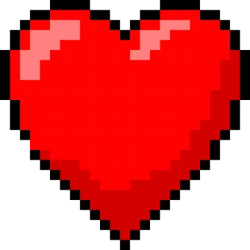 a pixeled red heart
