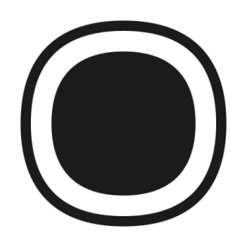 a black circle on a white background