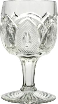 a clear wine glass on a white background