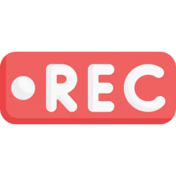 a red rec icon with the word rec
