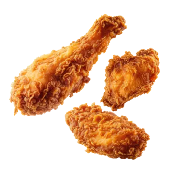 fried chicken pieces on a white background