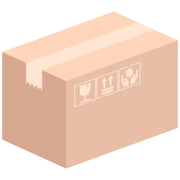An open cardboard box with a fragile label