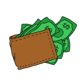 a wallet with money in it