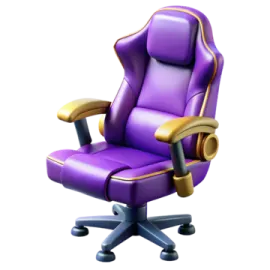a purple and gold office chair