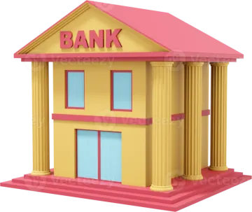 a bank building with the word bank on it