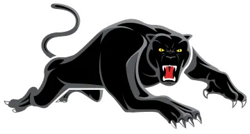 a black panther running with its mouth open