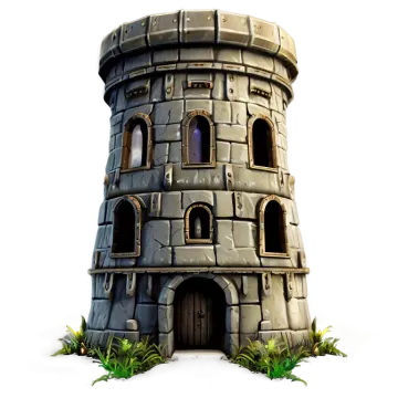 a small tower with lots of windows and doors