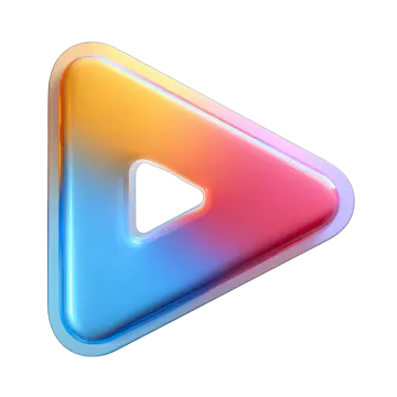 the play button on a white background