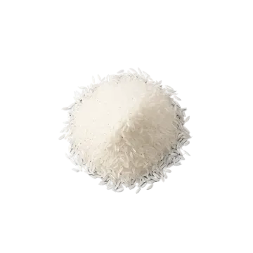a pile of white rice on a white background