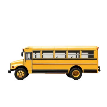 a yellow school bus on a white background