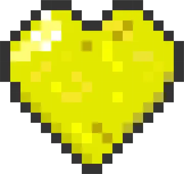 a yellow pixel heart