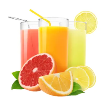 two glasses of fruit and orange juice