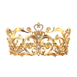 a gold crown with diamonds on it
