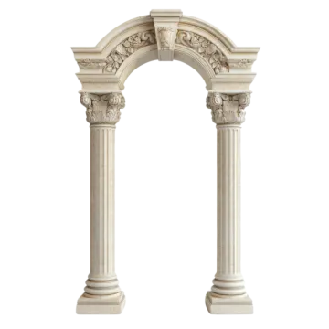 a white marble arch with two columns