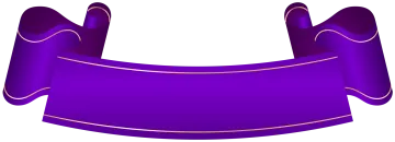a purple ribbon with gold trim