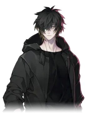 a man with black hair and a black hoodie