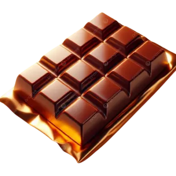 a piece of chocolate on a white background