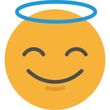 a smiley face with an angel halo around it