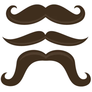 a set of three mustaches